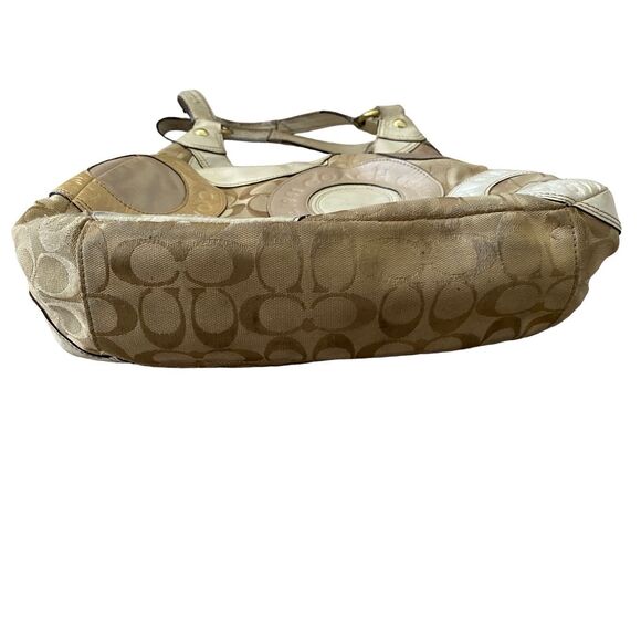 Vintage Coach Patchwork Purse Double Strap Shoulder Bag Luxury Formal Designer - Picture 5 of 16